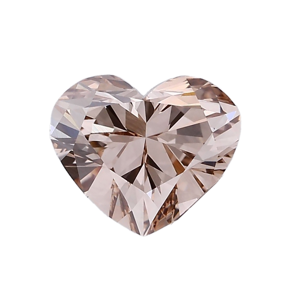 2.22ct Fancy Pinkish Brown VVS2 IGI Certified Heart Shaped Lab Diamond