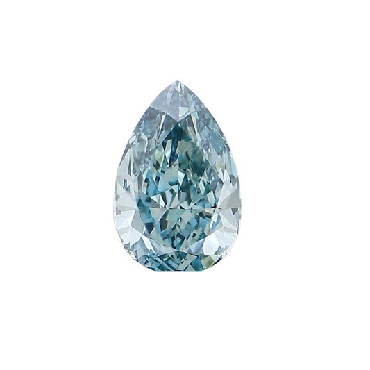 1.96ct Fancy Vivid Bluish Green VS1 IGI Certified Modified Brilliant Cut Pear Lab Diamond