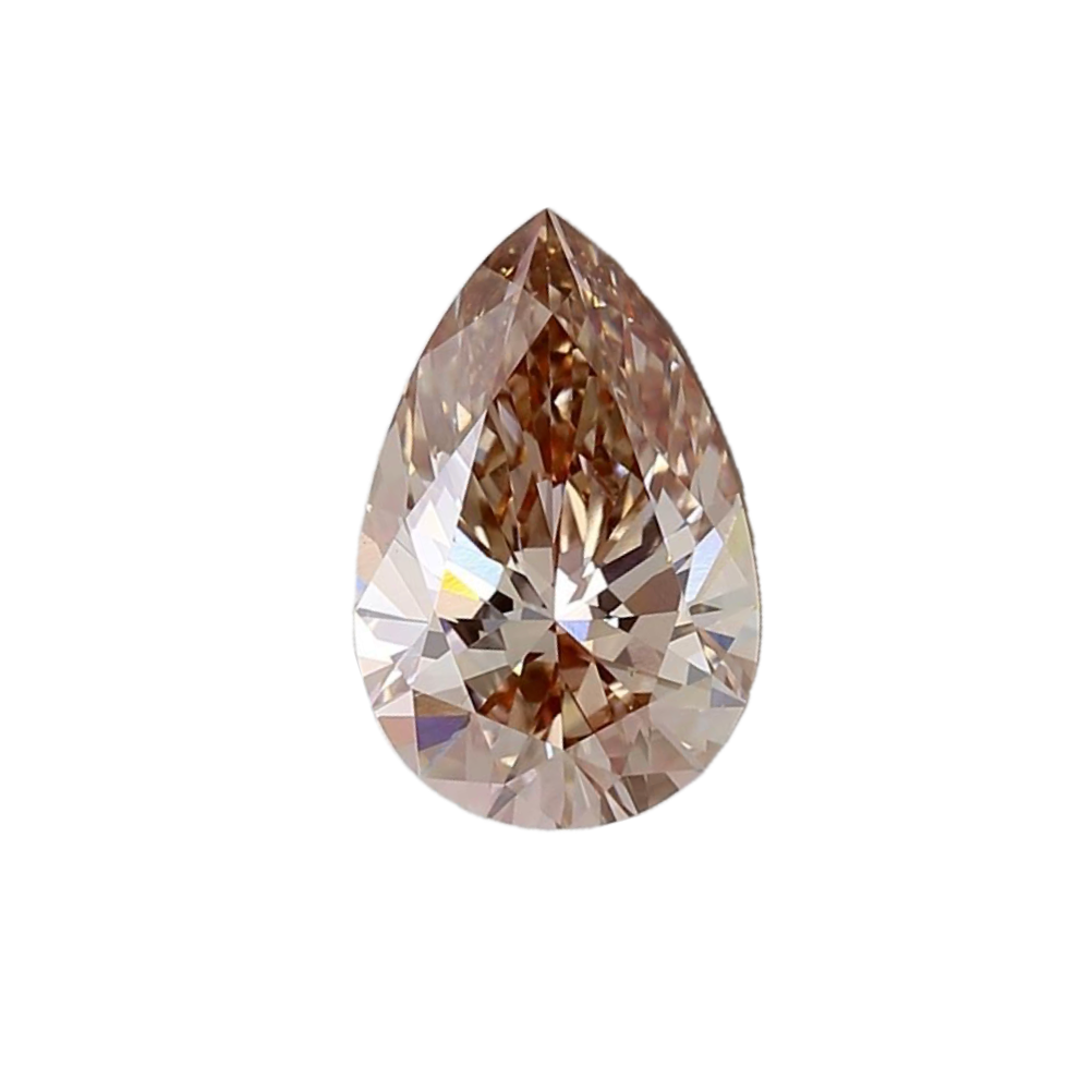 2.99ct Fancy Pinkish Brown VS1 IGI Certified Pear Brilliant Cut Lab Diamond