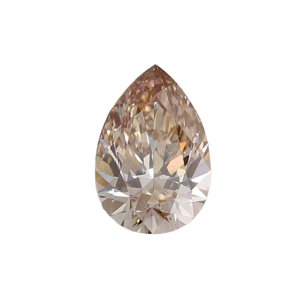 3.01ct Fancy Pinkish Brown VS1 IGI Certified Pear Brilliant Cut Lab Diamond