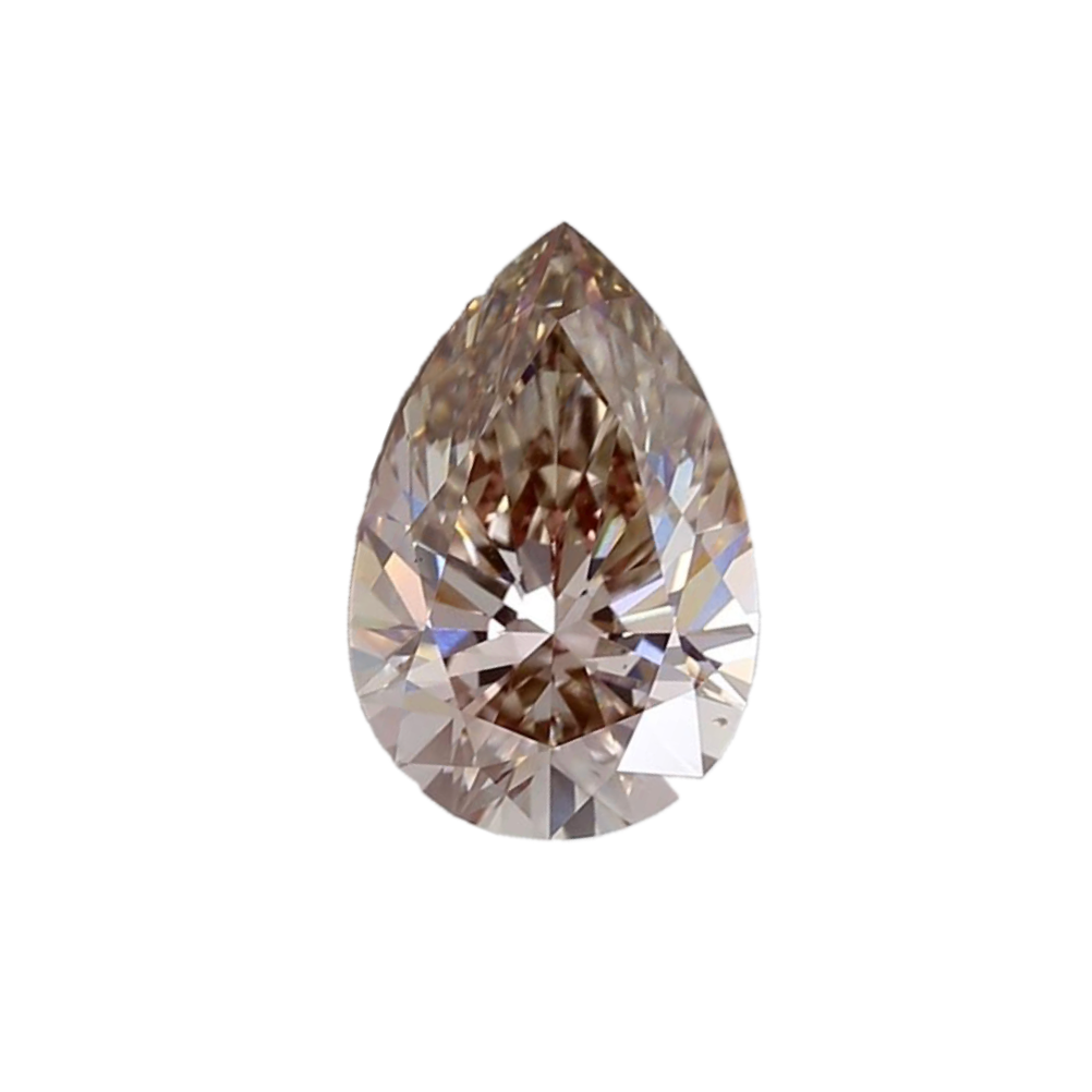 3.08ct Fancy Pinkish Brown VS1 IGI Certified Pear Brilliant Cut Lab Diamond