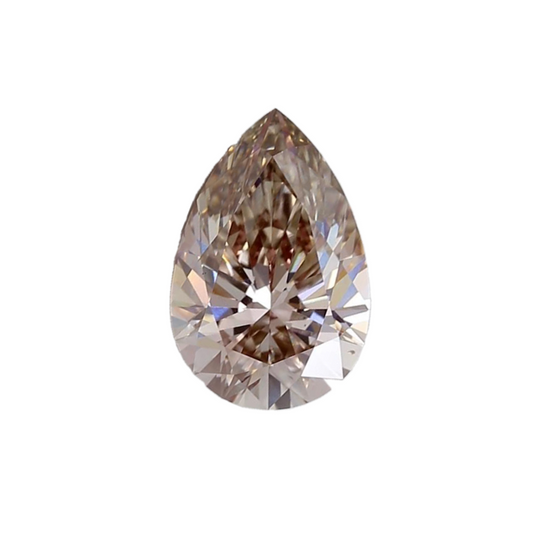 3.08ct Fancy Pinkish Brown VS1 IGI Certified Pear Brilliant Cut Lab Diamond