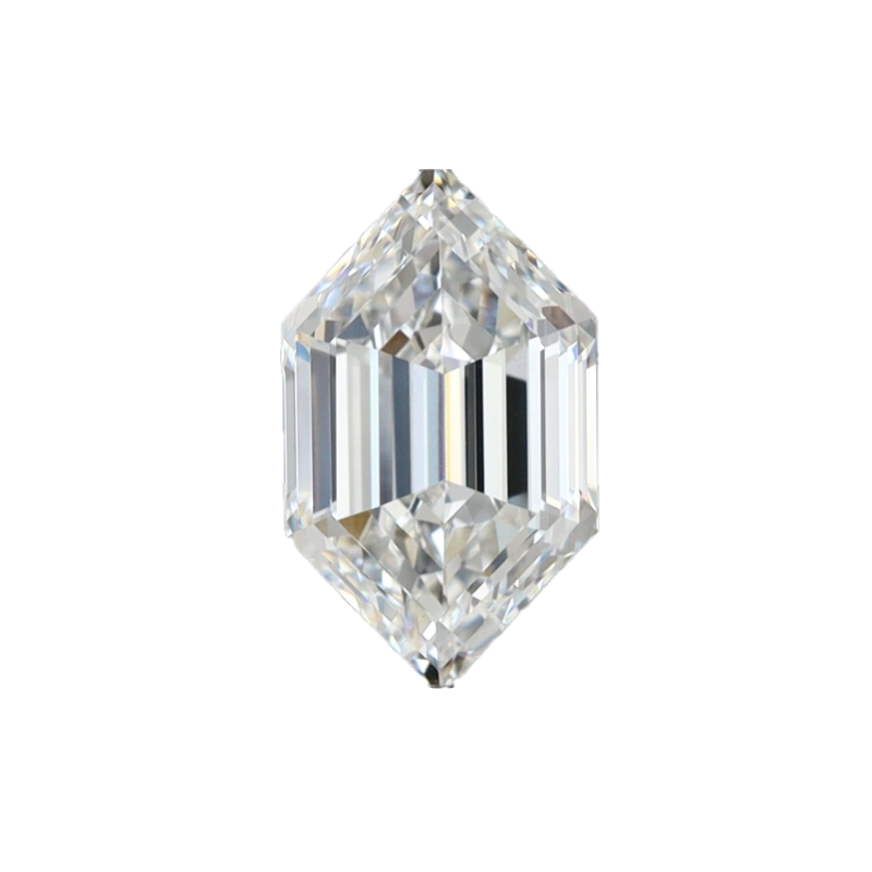 2.06ct E VS1 IGI Certified Elongated Step Cut Hexagon Lab Diamond