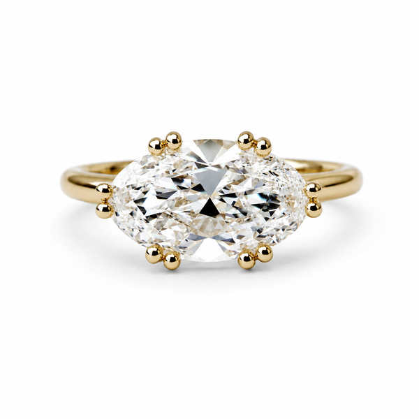 The Bicoastal Moval, Vintage Style, in 14K Yellow Gold