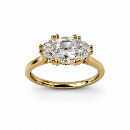 The Bicoastal Moval, Vintage Style, in 14K Yellow Gold
