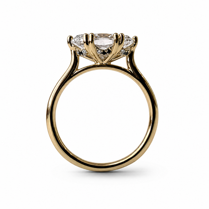 The Bicoastal Moval, Vintage Style, in 14K Yellow Gold