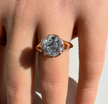 OEC 3.17ct E VVS2 Solitaire in 14K Rose Gold