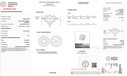 The Lodestone OEC, 4ct F VS1 in 14K Yellow Gold