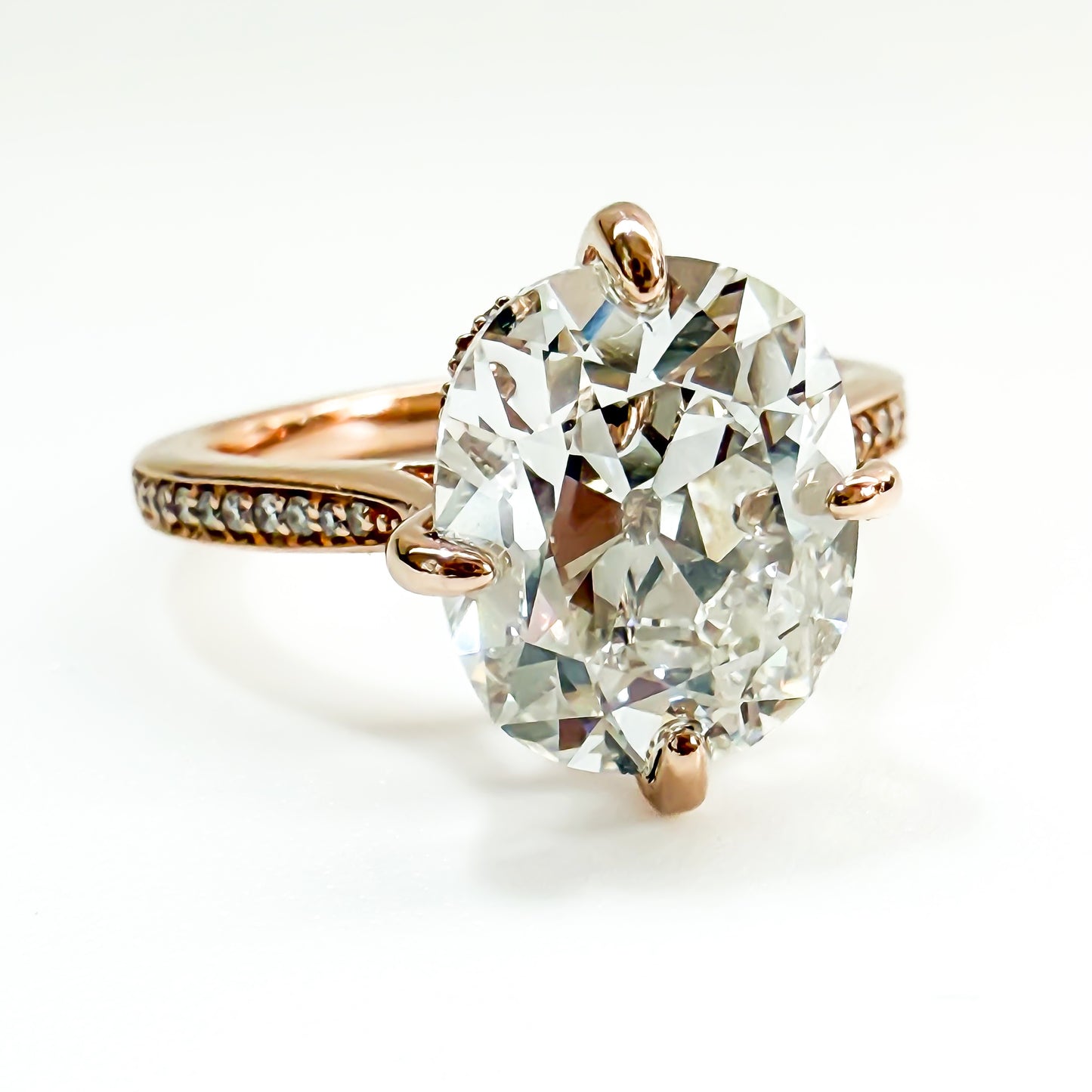 The Lodestone Rosé Old Mine Cut Cushion Solitaire