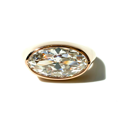 The Bicoastal Signet, 3ct Antique Cut Oval in Rose Gold