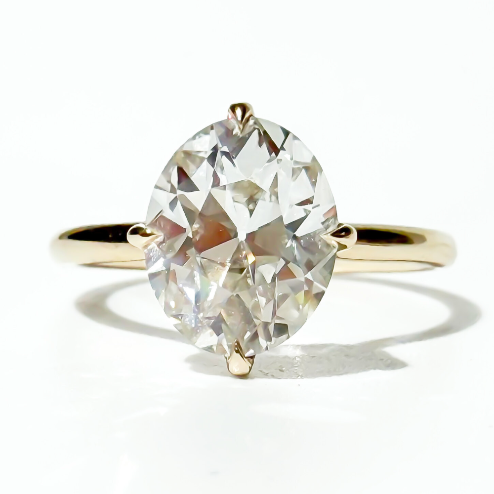 The Lodestone Oval 2.64ct Antique Cut Solitaire in Yellow Gold