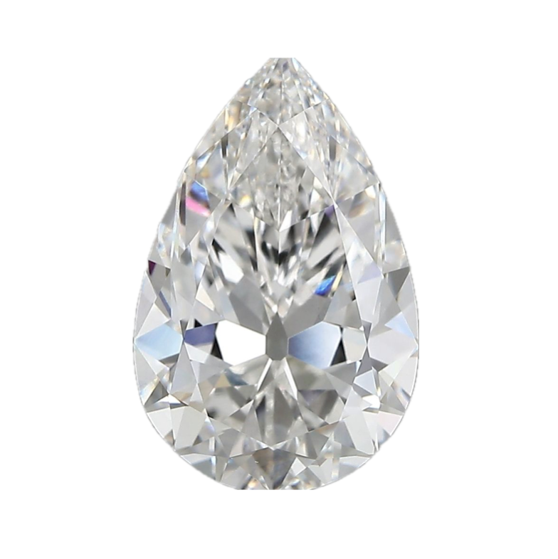 3.73ct E VS1 IGI Certified Antique Cut Pear Lab Diamond
