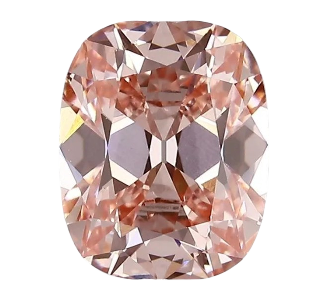 2.06ct IGI Certified Fancy Vivid Pink Antique Cushion Cut Lab Diamond