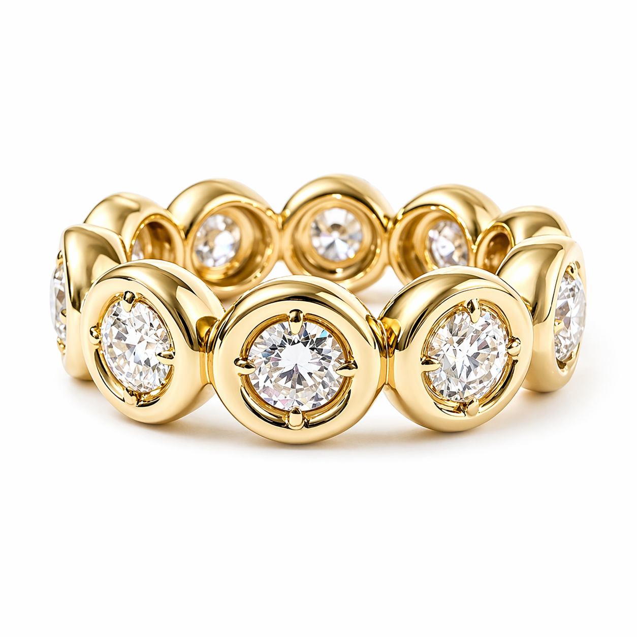 Orbit Eternity Band, 2.5ct in 14K Yellow Gold