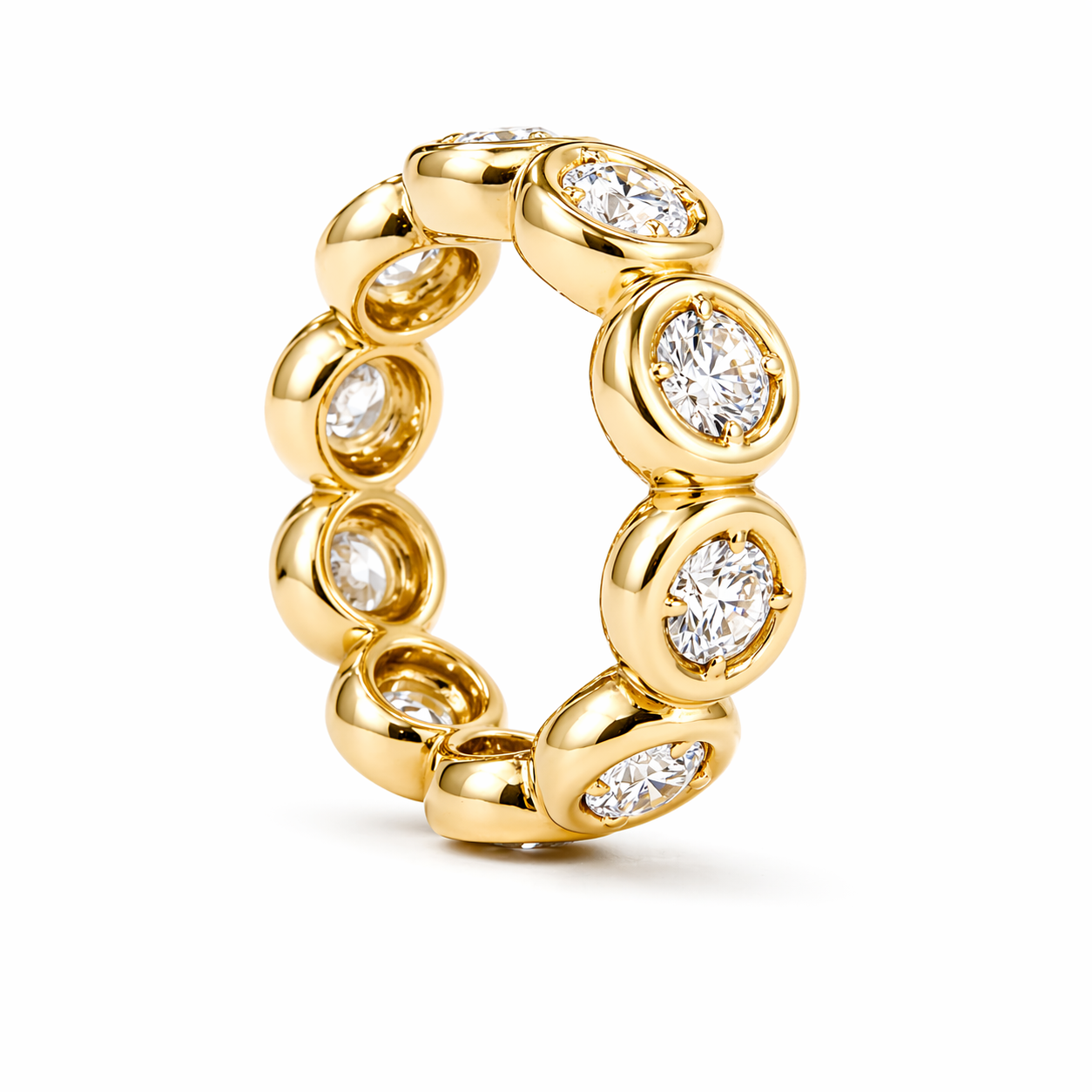 Orbit Eternity Band, 2.5ct in 14K Yellow Gold