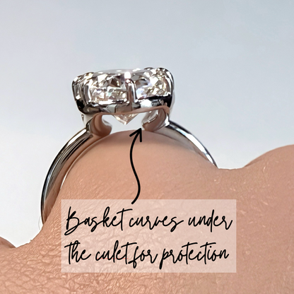 The 8 Ball Oval, 5.2ct G VS1 Antique Cut Oval Solitaire, 14K White Gold