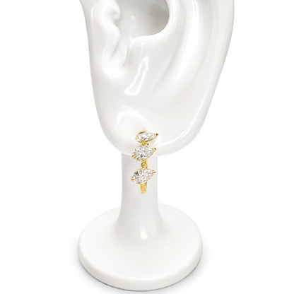 Pear Huggies in 14K Yellow Gold