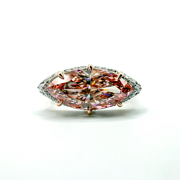 The Bi-coastal Marquise Pave Rosé, 4ct Fancy Pinkish Brown VS1