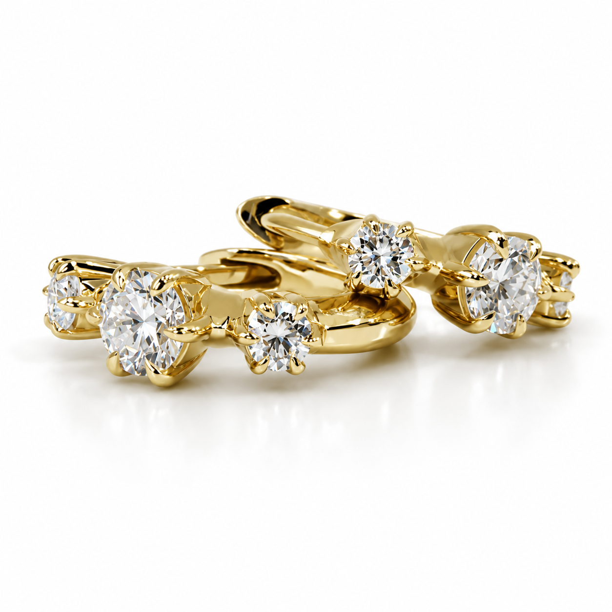 The Post Grad Huggies in 14K Yellow Gold