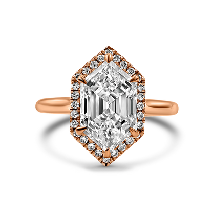 The Look Sharp Elongated Hexagon Halo Ring