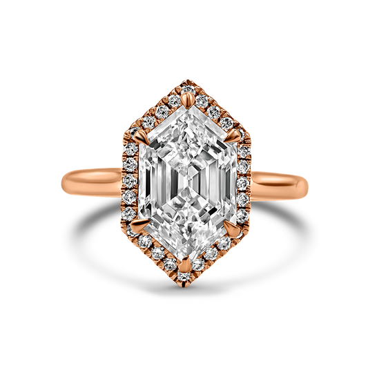 The Look Sharp Elongated Hexagon Halo Ring
