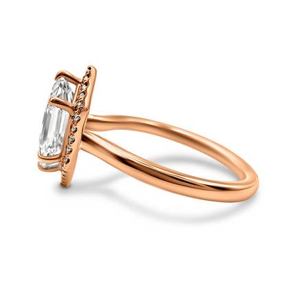 The Look Sharp Elongated Hexagon Halo Ring