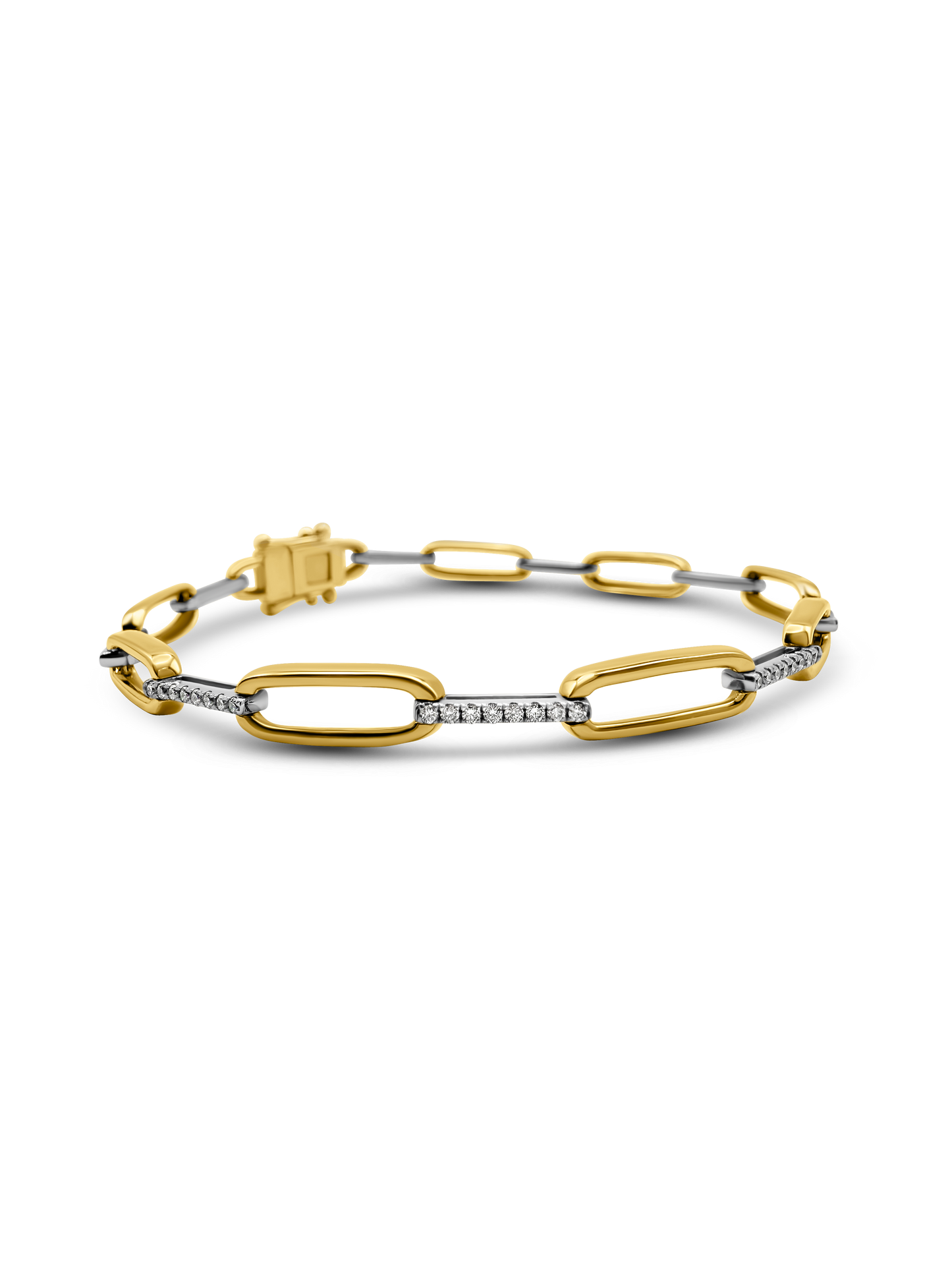 Pave paperclip bracelet