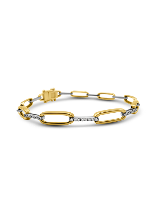 Pave paperclip bracelet