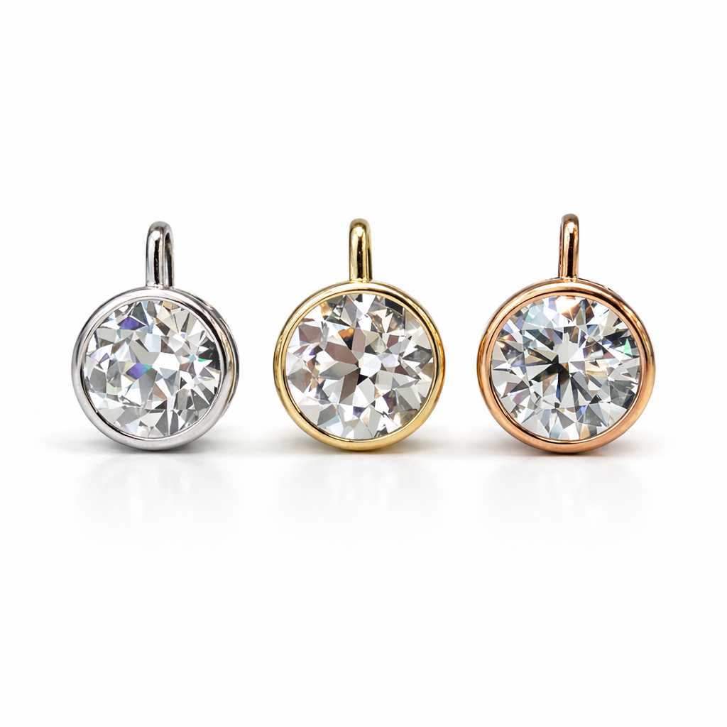 The OEC Bezel Pendant, 2.10ct Antique Cut in 14K White Gold