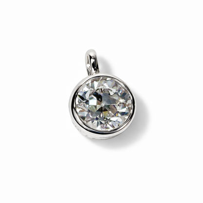 The OEC Bezel Pendant, 2.10ct Antique Cut in 14K White Gold