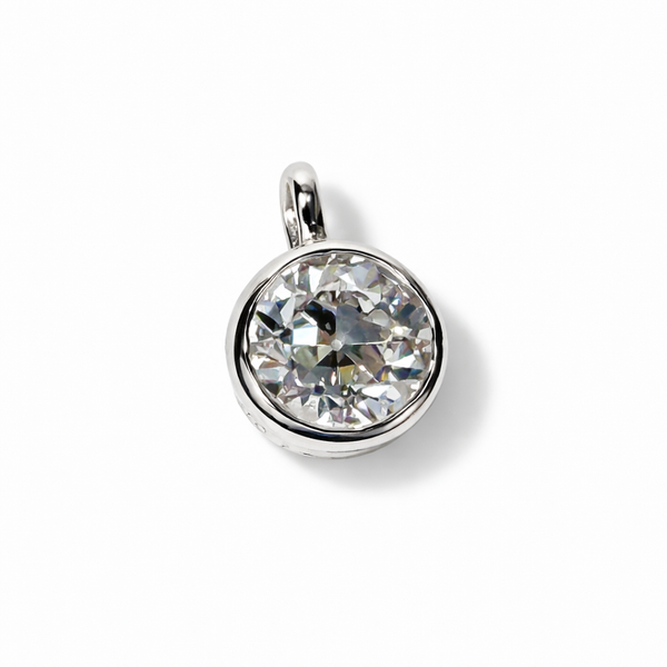 The OEC Bezel Pendant, 2.10ct Antique Cut in 14K White Gold