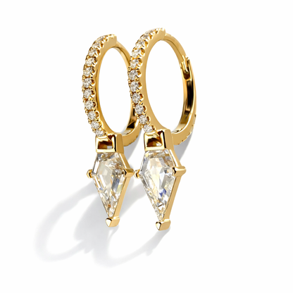 Diamond Spike Huggies in 14K Yellow Gold