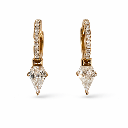 Diamond Spike Huggies in 14K Yellow Gold
