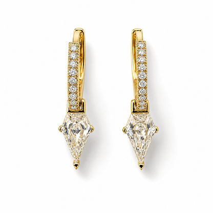 Diamond Spike Huggies in 14K Yellow Gold