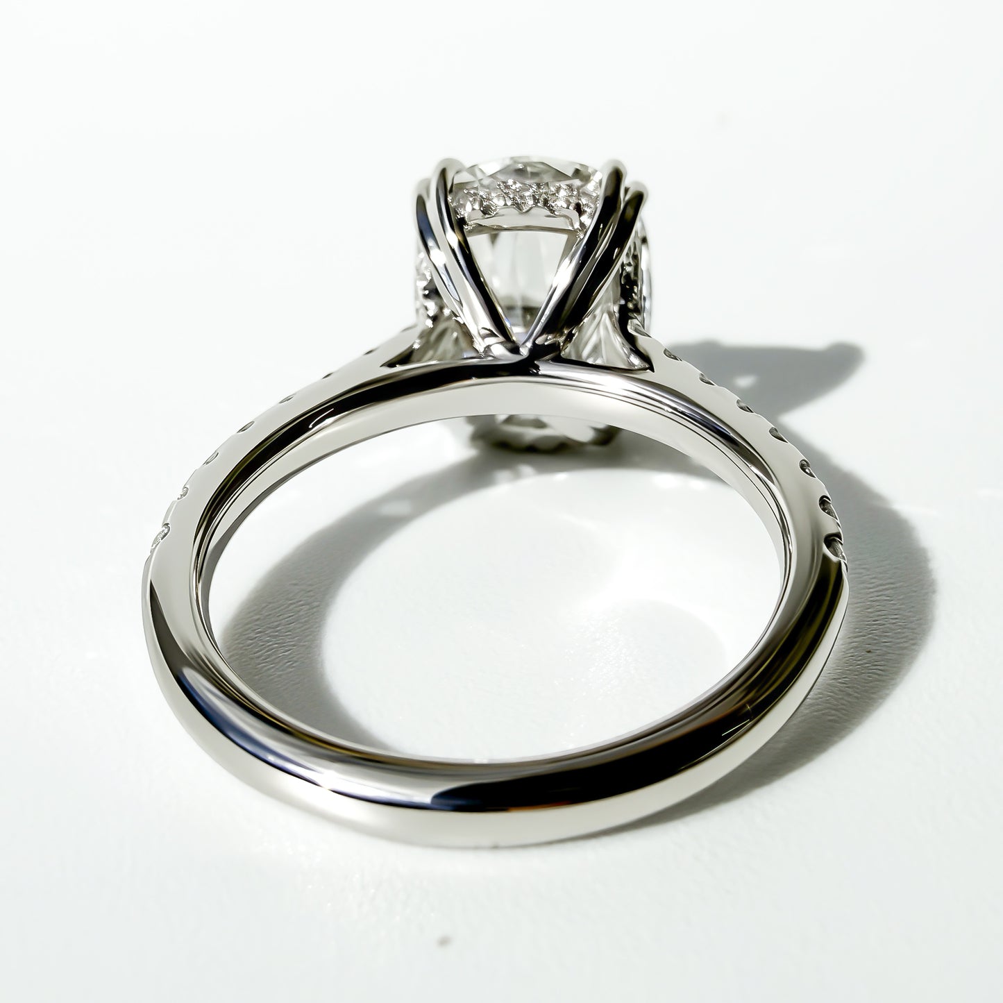 Old Mine Cut Cushion Pave Solitaire in Platinum