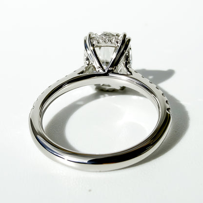 Old Mine Cut Cushion Pave Solitaire in Platinum