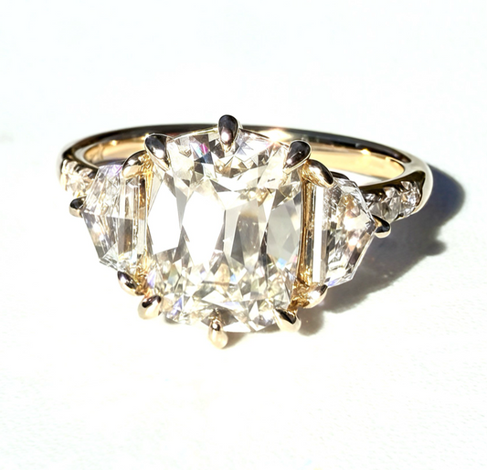Old Mine Cut with Cadillacs in 14K Yellow Gold