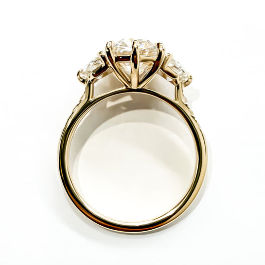 Old Mine Cut with Cadillacs in 14K Yellow Gold