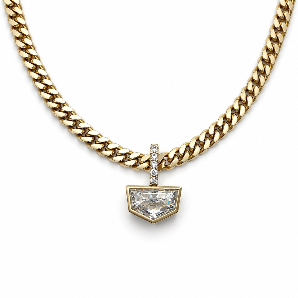 Step Cut Cadillac Pendant, 1.8ct, in 14K Yellow Gold