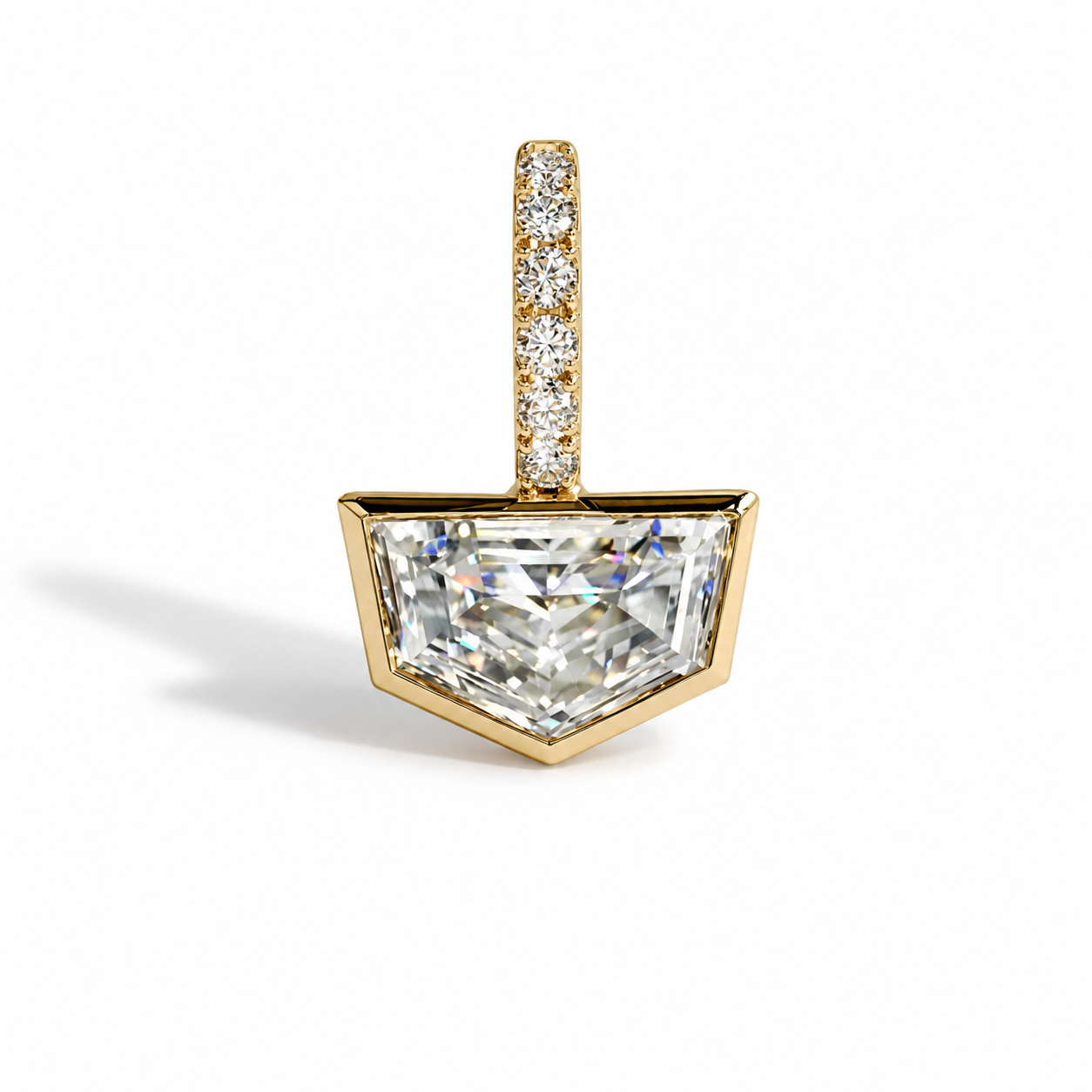 Step Cut Cadillac Pendant, 1.8ct, in 14K Yellow Gold