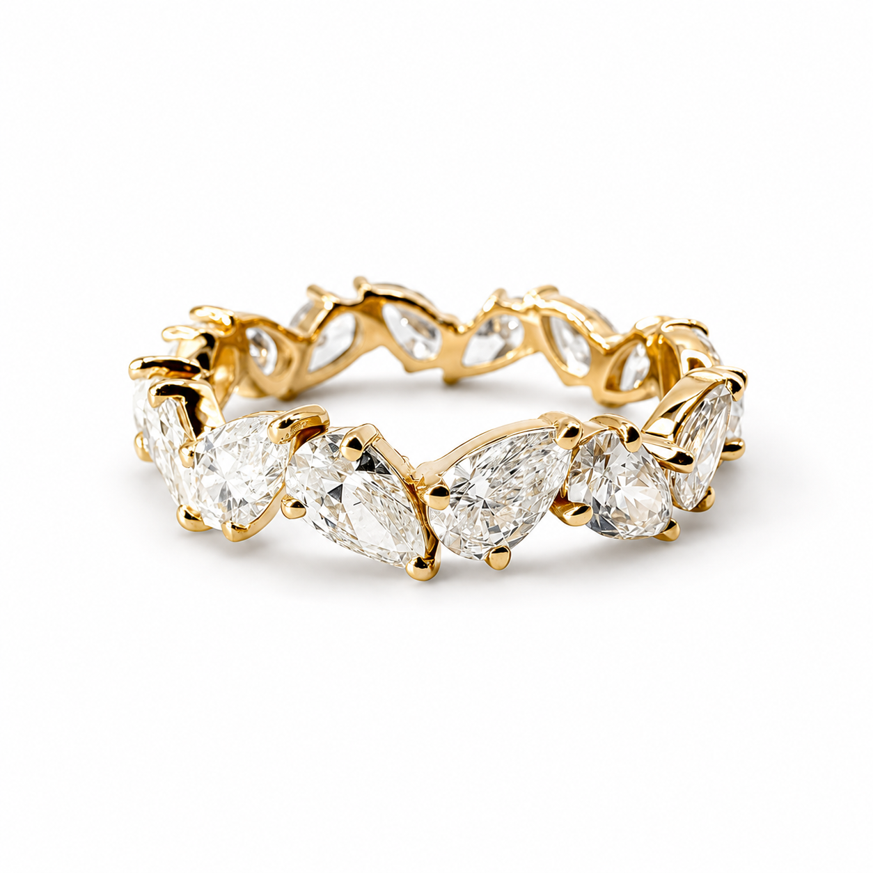 Pear Eternity Band, 4ctw, in 14K Yellow Gold
