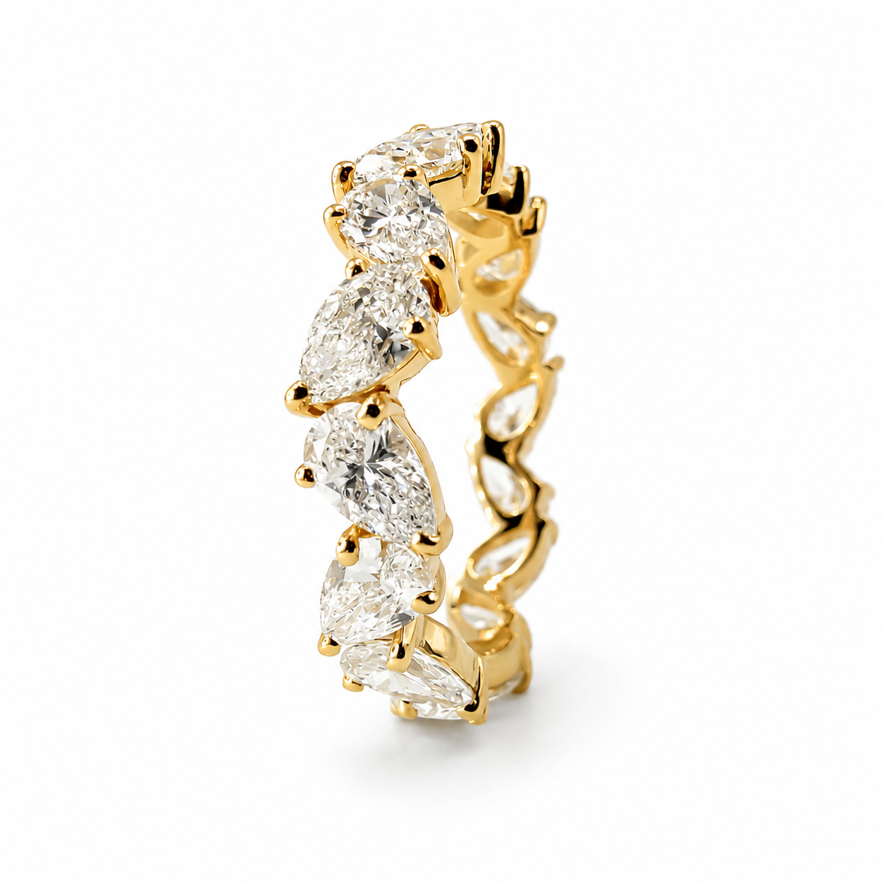 Pear Eternity Band, 4ctw, in 14K Yellow Gold