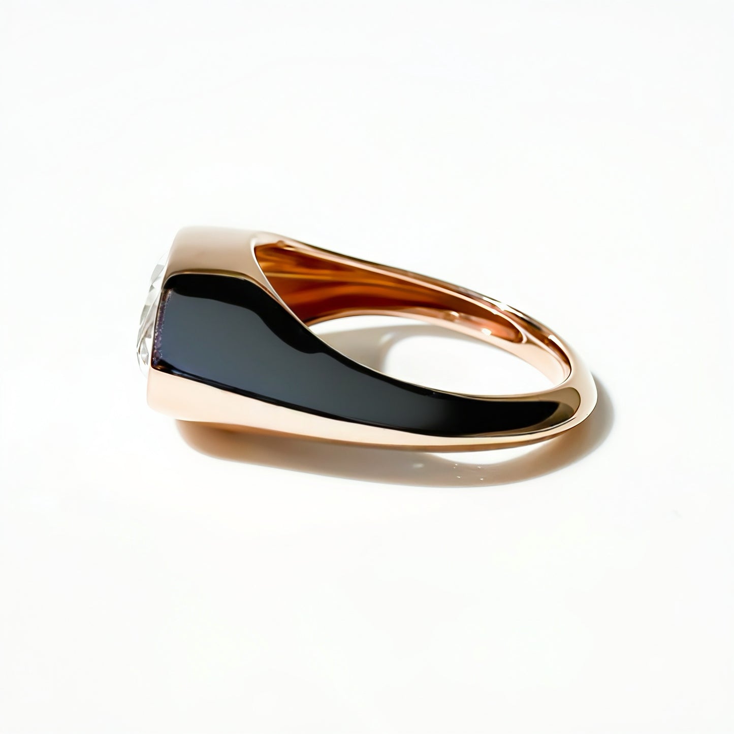 The Bicoastal Signet, 3ct Antique Cut Oval in Rose Gold