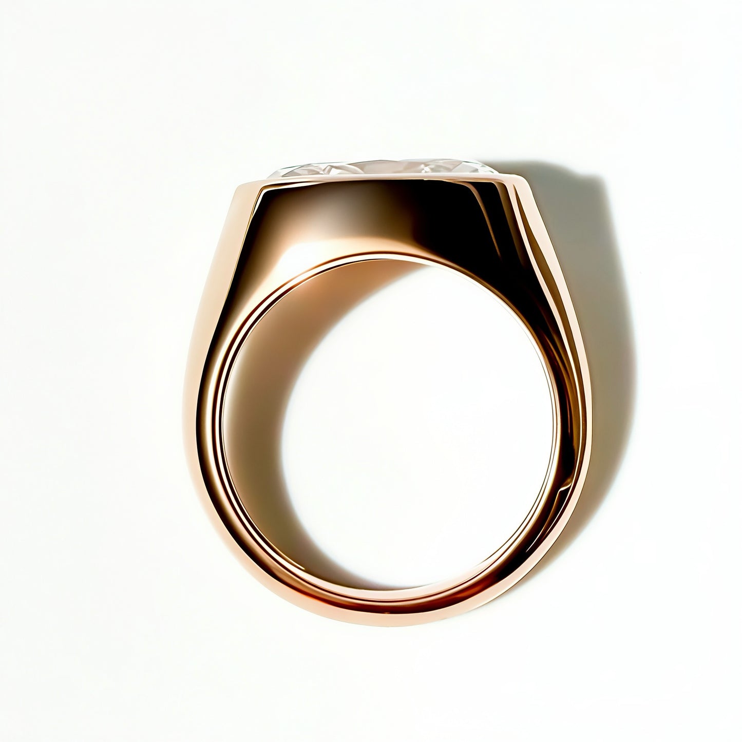 The Bicoastal Signet, 3ct Antique Cut Oval in Rose Gold