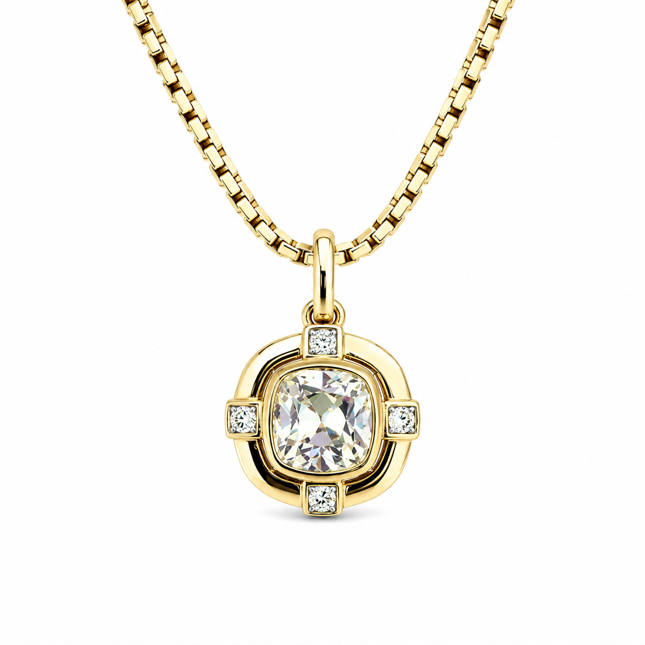The 1.7ct Heirloom Pendant in 14K Yellow Gold