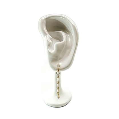 Baguette Dangle Earrings in 14K Yellow Gold
