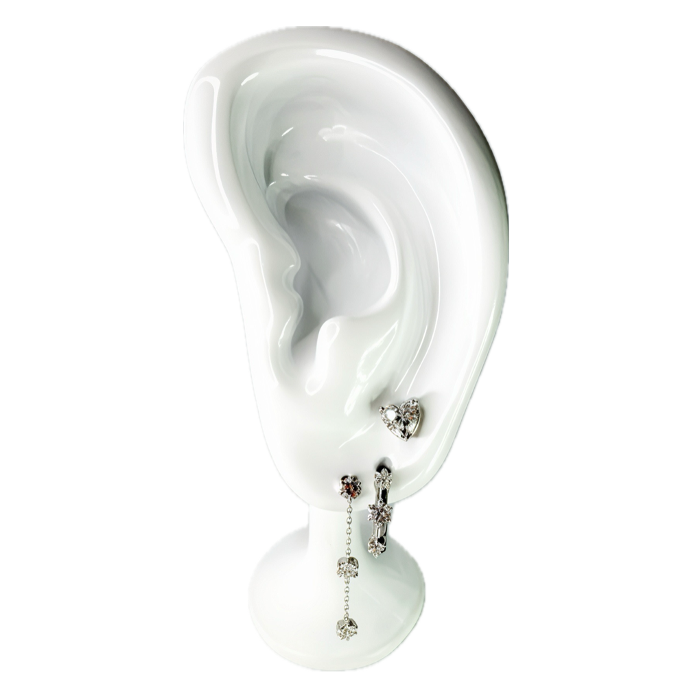 Heart Shaped Stud Earrings, 1ctw
