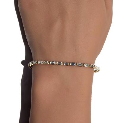 Baguette Tennis Bracelet in 14K Yellow Gold