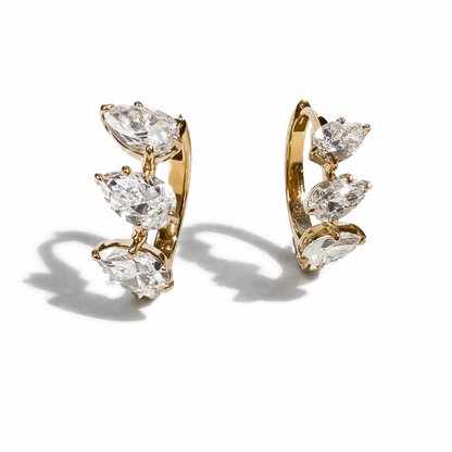 Pear Huggies in 14K Yellow Gold