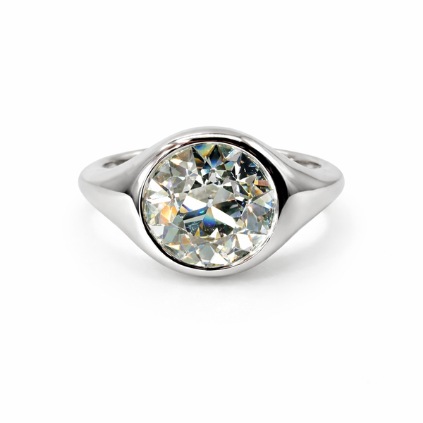 The Heirloom Signet, 2.57ct OEC in 14K White Gold